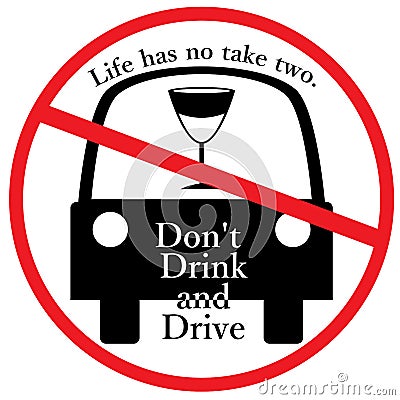 Don't Drink and Drive sign Vector Illustration