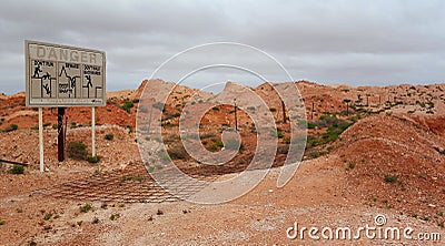 Don't Fall in the Opal Diggings Editorial Stock Photo