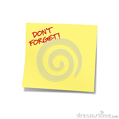 Don't forget yellow note Stock Photo