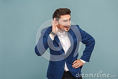 Don`t hear you. Secret news Stock Photo