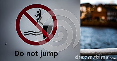 Don`t Jump Sign Stock Photo