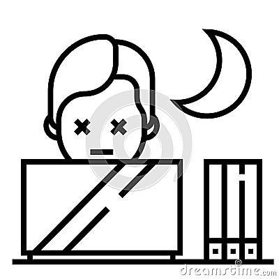 Don`t overworked yourself Line illustration Vector Illustration