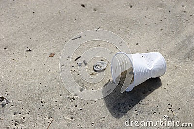 Don't pollute the beach Stock Photo