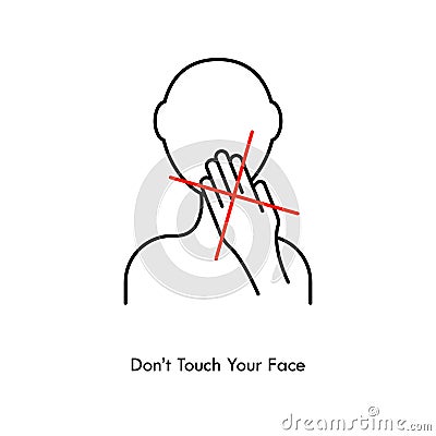 Don`t touch face icon Vector Illustration