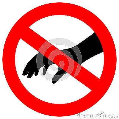 No touch please security vector sign Vector Illustration