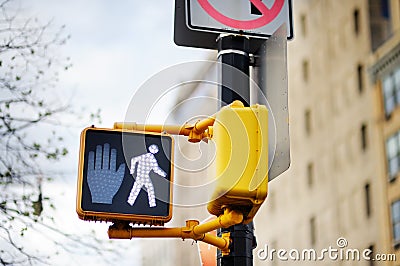Don't walk New York traffic sign Stock Photo