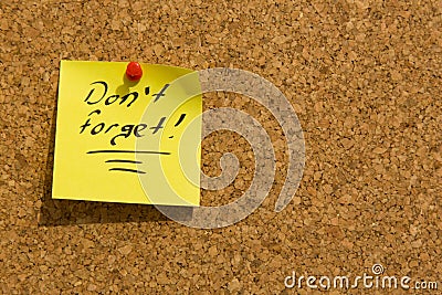 Don't forget sticky note Stock Photo