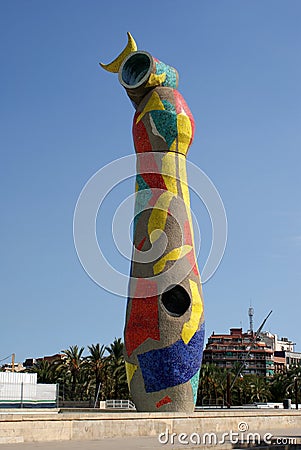 Dona I Ocell - Sculpture By Miro In Barcelona Stock Image - Image: 17566211