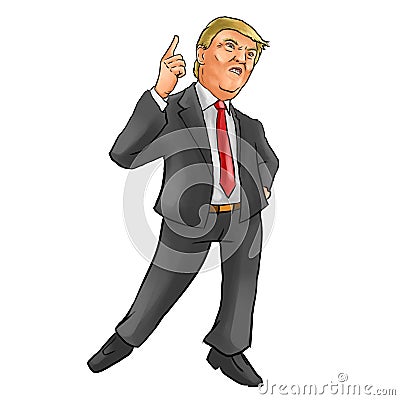 Donald trump caricature Cartoon Illustration