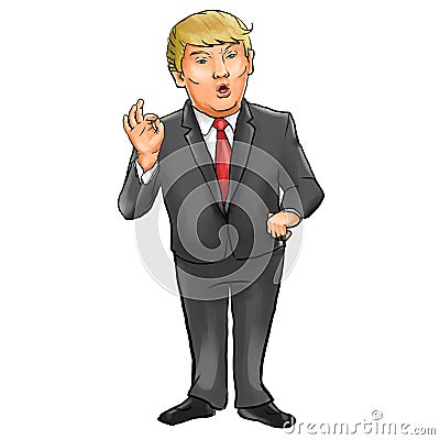 Donald trump caricature Cartoon Illustration