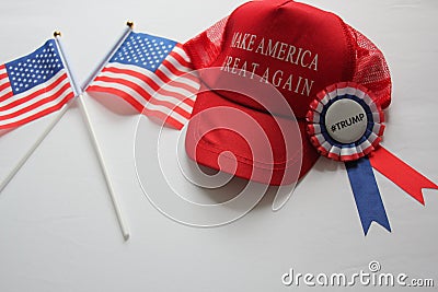 donald trump campaign hat republican make america great again Editorial Stock Photo