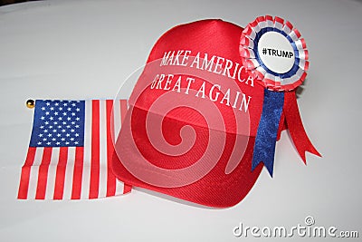 Donald trump campaign hat republican make america great again Editorial Stock Photo