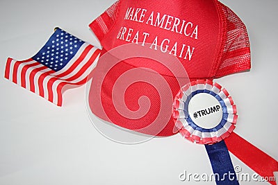 donald trump campaign hat republican make america great again Editorial Stock Photo