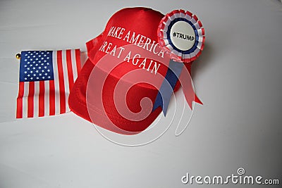 donald trump campaign hat republican make america great again Editorial Stock Photo