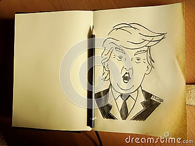 Donald Trump Caricature Editorial Stock Photo