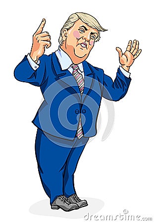 Donald Trump Caricature Vector Illustration