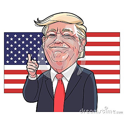 Donald Trump caricature vector Vector Illustration