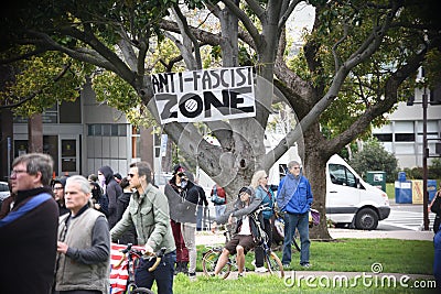 Donald Trump Free Speech Brawl In Berkeley California Editorial Stock Photo