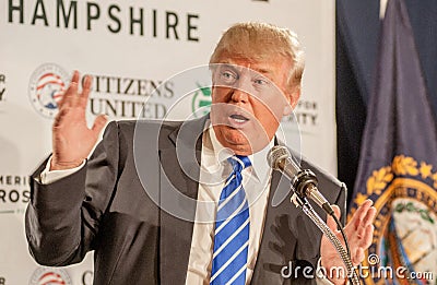 Donald Trump gestures Editorial Stock Photo