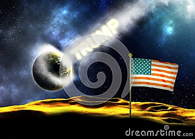 Donald Trump Hitting The Earth Stock Photo