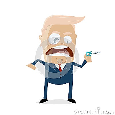 Donald trump holding a cute bird Vector Illustration