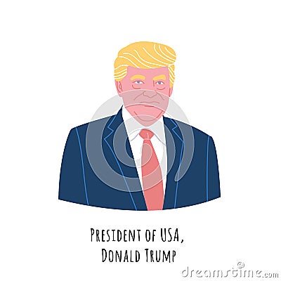 Donald Trump portrait illustration Vector Illustration