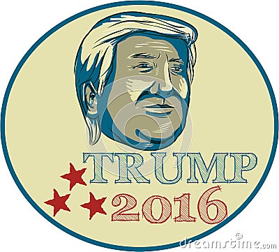 Donald Trump President 2016 Oval Vector Illustration