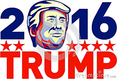 Donald Trump 2016 President Retro Editorial Stock Photo