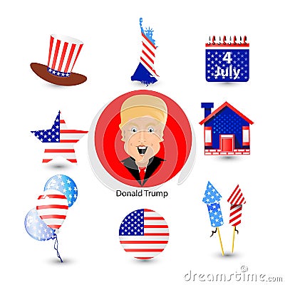 Donald Trump President of the United States Vector Illustration