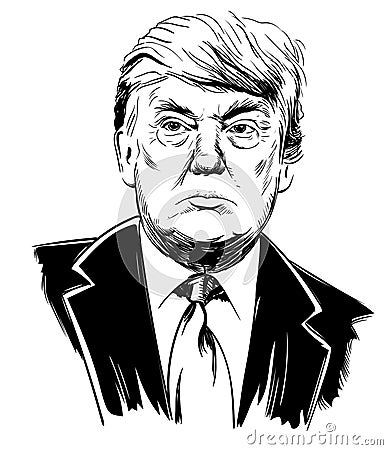 Donald Trump, president of the united states. Vector Illustration