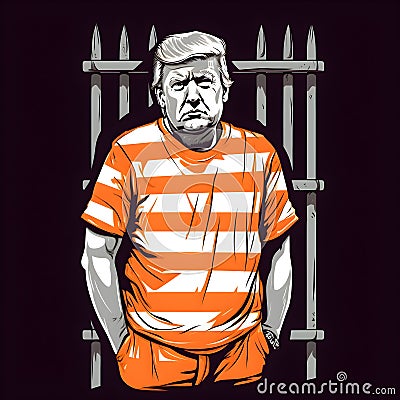 Donald Trump for Prison 2024 created with Generative AI Editorial Stock Photo