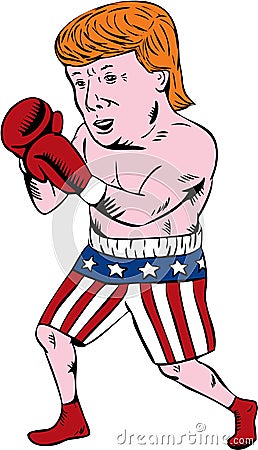 Donald Trump 2016 Republican Boxer Editorial Stock Photo