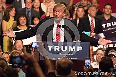 Donald Trump's first Presidential campaign rally in Phoenix Editorial Stock Photo