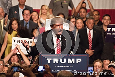 Donald Trump's first Presidential campaign rally in Phoenix Editorial Stock Photo