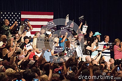 Donald Trump's first Presidential campaign rally in Phoenix Editorial Stock Photo