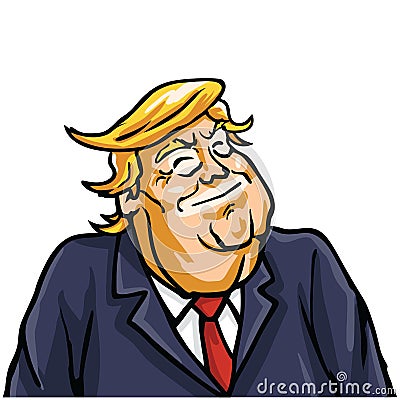 Donald Trump Smiling Face Vector Illustration