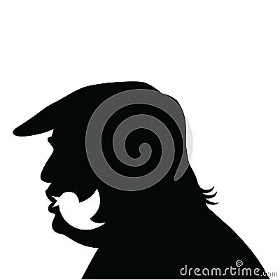 Donald Trump Social Media Updates. Vector Silhouette Icon Vector Illustration