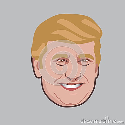 Donald trump vector cartoon portrait Vector Illustration