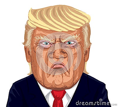 Donald Trump Vector Illustration Caricature Portrait Vector Illustration