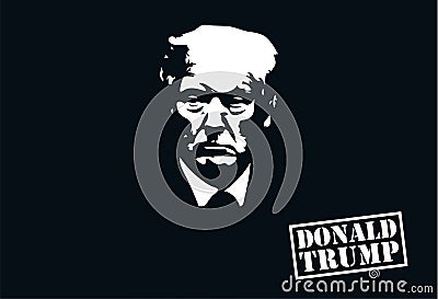 Donald Trump vector portrait Vector Illustration