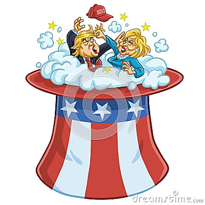 Donald Trump Versus Hillary Clinton Vector Illustration