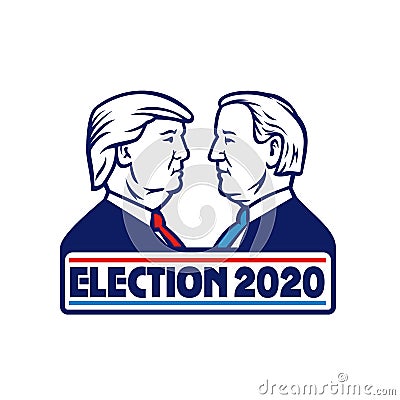 Donald Trump Versus Joe Biden Election 2020 Vector Illustration