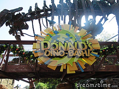 Donalds Dino Bash at Disney`s Animal Kingdom Park, near Orlando, Florida Editorial Stock Photo