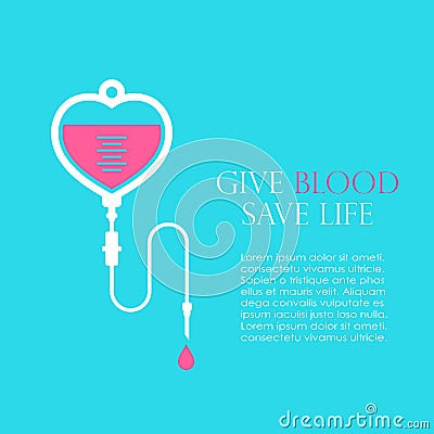 Donate blood and save life poster Vector Illustration