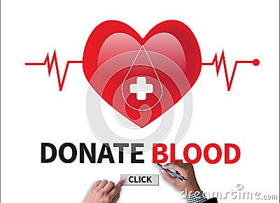 DONATE BLOOD ( transfusion medicine specialist holding sign dona Stock Photo