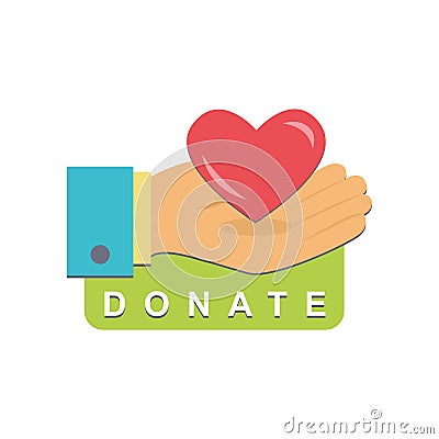 Donate button. Help icon donation Vector Illustration