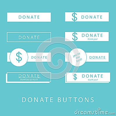 Donate Buttons Vector Illustration