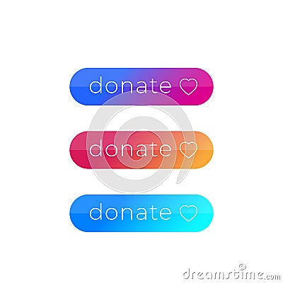 Donate buttons for website, vector Vector Illustration