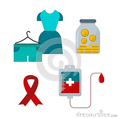 Donate help symbols vector illustration Vector Illustration