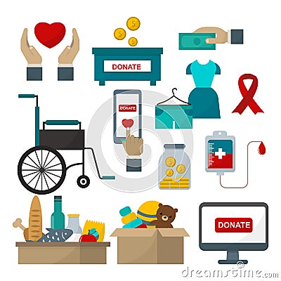 Donate help symbols vector illustration Vector Illustration